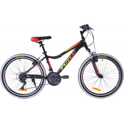 Detský bicykel 24" Fuzlu Team hliníkový čierno / žlto / červený lesklý 